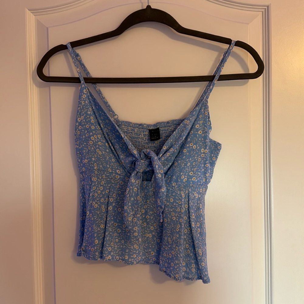 SHEIN summer blue floral crop top